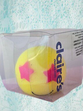 Claire's Sunshine Yellow Starry-Eyed Smiley Squishy Decora Kawaii Cute Kidcore